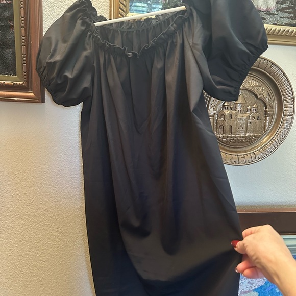 Chic Black Puff Sleeve Dress - Picture 3 of 3